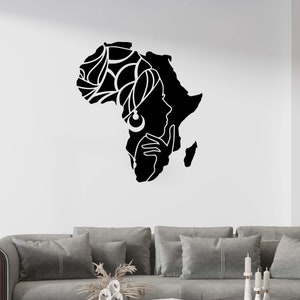 African Girl Wall Decal Africa Wall Sticker Africa Map Wall Decal African Girl Wall Decal Vinyl Letter Vinyl Decal Window Sticker AF0023