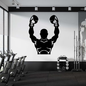 Calcomanía de pared para gimnasio, pegatina de pared para gimnasio, arte de pared de gimnasio, calcomanía de vinilo con letras, calcomanía con citas para gimnasio, pegatina para pared de gimnasio, calcomanía para ventana GY00193