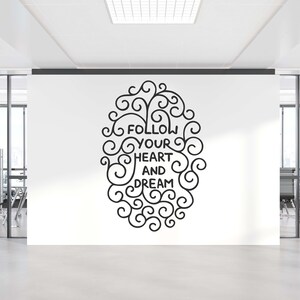 Calcomanía de pared con citas, calcomanía de pared con citas, arte de pared con citas, citas motivacionales, calcomanía de vinilo con citas para la oficina, calcomanía de vinilo con letras TW0145