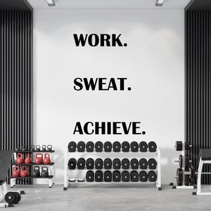 Calcomanía de pared para gimnasio, pegatina de pared para gimnasio, arte de pared de gimnasio, calcomanía de vinilo con letras, calcomanía con citas para gimnasio, pegatina para pared de gimnasio, calcomanía para ventana GY0166