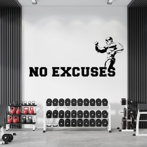 No Excuses ,Gym Wall Decal, Motivational Gym Quotes, Gym Wall Art, Home Gym Decor, Vinyl Lettering, Fitness Wall Decal, Inspiration GY0026