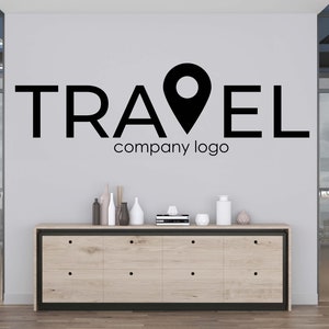 Personalized Travel Logo Wall Decal,Travel Tours Wall Sticker,Travel Wall Decor,Office Wall Art,Window Sticker,Vinyl Letter,Plane Art TR0012