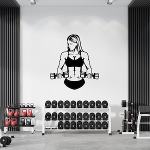 Fitness Gym Girl ,Gym Wall Decal, Motivational Gym Quotes, Gym Wall Art, Home Gym Decor,  Fitness Wall Decal, Inspiration GY0033