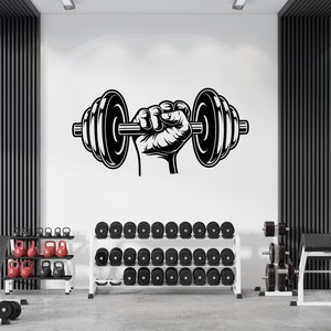 Barbell In Hand Gym ,Gym Wall Decal, Motivational Gym Quotes, Gym Wall Art, Home Gym Decor,  Fitness Wall Decal, Inspiration GY0030