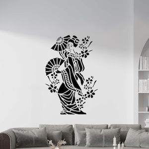Geisha Girl Wall Decal Geisha Wall Sticker Japanese Wall Decal Geisha Girl Wall Decal Vinyl Letter Vinyl Decal Window Sticker AF0025