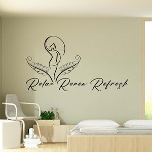 Spa decalque da parede spa adesivo de parede spa arte da parede decalque da janela spa citações decalque vinil carta adesivo de parede spa design de parede spa0033