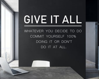 Citazioni Adesivo da parete Citazioni Adesivo da parete Citazioni Arte da parete Citazioni motivazionali Citazioni da ufficio Adesivo in vinile Adesivo in vinile Lettera TW0242