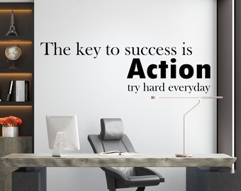 Success Wall Sticker - Motivational Office Décor - Hard Work - Teamwork Wall Art - View #11