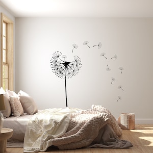 Dandelion Wall Decal,Decoration Dandelion Wall Sticker,Flower Wall Decal,Dandelion Wall Art,Home Decor Wall Decal,Bedroom Decoration TA0008