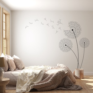 Dandelion Wall Decal,Decoration Dandelion Wall Sticker,Flower Wall Decal,Dandelion Wall Art,Home Decor Wall Decal,Bedroom Decoration TA0009