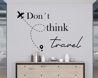 Adesivo da parete aereo da viaggio, adesivo da parete per tour di viaggio, decorazione da parete da viaggio, arte da parete per ufficio, adesivo per finestra, lettera in vinile, adesivo da parete aereo TR0017