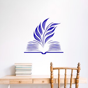 Calcomanía de pared con frase de libro educativo, decoración de pared para amantes de los libros, arte mural de libros, calcomanía de pared con frase, calcomanía de libro, letra de vinilo, calcomanía para ventana BK0030