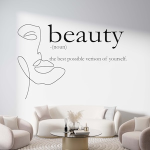 Schönheitssalon Wandtattoo,Ästhetischer Wandaufkleber,Spa Wandtattoo,Beauty Zitate Wanddekoration,Beauty Wandkunst,Fenster Aufkleber,Vinyl Buchstabe BE0015