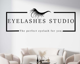 Decalcomanie da muro di ciglia Studio,Eyelash Studio Wall Sticker,Lashes Quote Wall Art,Studio Wall Decor,Window Sticker,Vinyl Letter BE0005