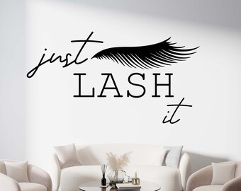 Decalcomanie da muro di ciglia Studio,Eyelash Studio Wall Sticker,Lashes Quote Wall Art,Studio Wall Decor,Window Sticker,Vinyl Letter BE0003