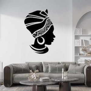 African Girl Wall Decal Africa Wall Sticker Africa Map Wall Decal African Girl Wall Decal Vinyl Letter Vinyl Decal Window Sticker AF0018