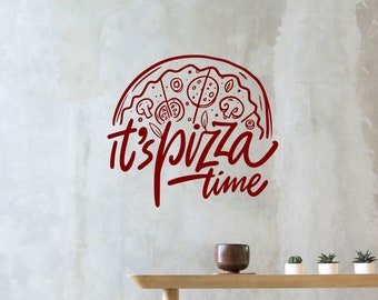 Decalcomania da muro per pizza, Adesivo da parete per pizza, Arte da parete con citazioni sulla pizza, Decalcomania da muro per fetta di pizza, Decalcomania da muro per pizzeria, Decorazione da parete per pizza PZ0048