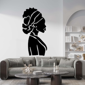 African Girl Wall Decal Africa Wall Sticker Africa Map Wall Decal African Girl Wall Decal Vinyl Letter Vinyl Decal Window Sticker AF0022