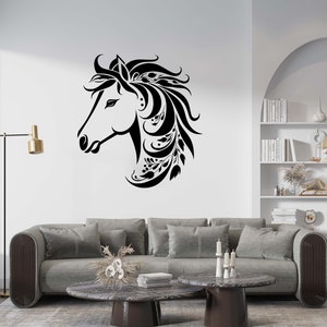 Decorative Horse Wall Decal,Horse Wall Sticker,Home Decor Horse Wall Art,Bedroom Decor,Horse Wall Decor,Window Sticker,Vinyl Letter TA0001