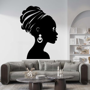 African Girl Wall Decal Africa Wall Sticker Africa Map Wall Decal African Girl Wall Decal Vinyl Letter Vinyl Decal Window Sticker AF0021