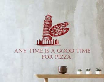 Decalcomania da muro per pizza,Adesivo da muro per pizza,Arte da parete con citazioni sulla pizza,Decalcomanie da muro per fetta di pizza,Decalcomanie da muro per pizzeria,Decorazione da parete per pizza PZ0050
