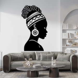 African Girl Wall Decal Africa Wall Sticker Africa Map Wall Decal African Girl Wall Decal Vinyl Letter Vinyl Decal Window Sticker AF0020