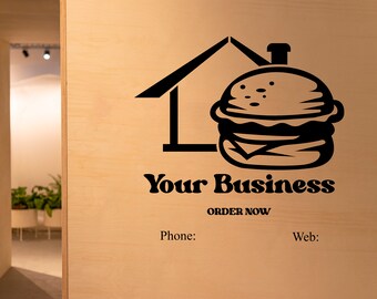 Adesivo da parete fast food, adesivo da parete negozio di hamburger, arte da parete con citazioni pizza, adesivo da parete fetta di hamburger, adesivo da parete negozio di hamburger, decorazione da parete pizza CK0035
