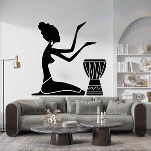 Africa Wall Decal Africa Wall Sticker Africa Map Wall Decal African Girl Wall Decal Vinyl Letter Vinyl Decal Window Sticker AF0005