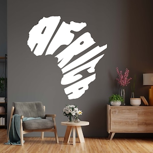 Africa Wall Decal Africa Wall Sticker Africa Map Wall Decal African Girl Wall Decal Vinyl Letter Vinyl Decal Window Sticker AF0002