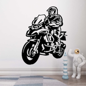 Motorcycle Wall Decal Motorcycle Wall Sticker Motorcycle Wall Art Boys Wall Decal Personalized Wall Decal Window Decal BOY0020