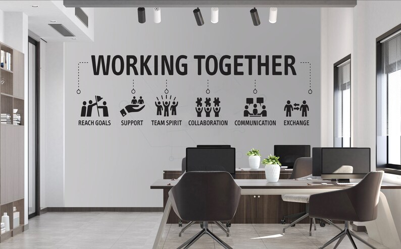 Teamwork Wall Decal, Working Together Wall Art, Collaboration ...