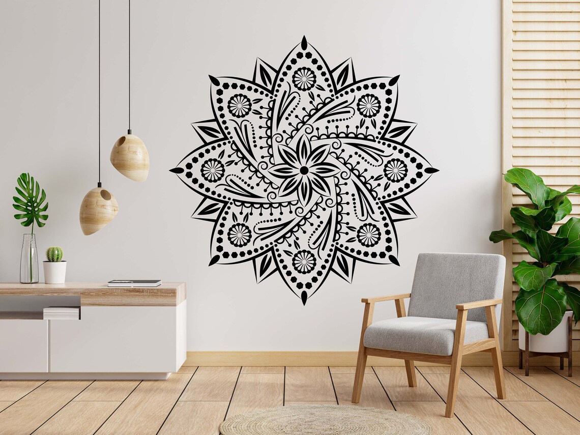 Mandale Wall Decal Mandala Wall Sticker Mandala Wall Art Window Sticker