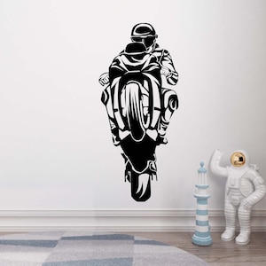 Motorcycle Wall Decal Motorcycle Wall Sticker Motorcycle Wall Art Boys Wall Decal Personalized Wall Decal Window Decal BOY0017