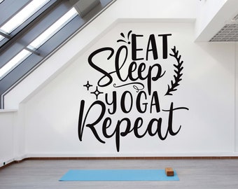 Yoga Decalcomania della parete Yoga Wall Sticker Yoga Wall Art Yoga Decorazione della parete Palestra Decalcomania della parete Palestra Wall Sticker Palestra Wall Art Meditazione Decal YO0043
