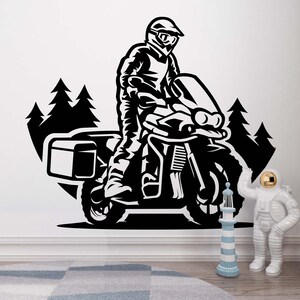 Motorcycle Wall Decal Motorcycle Wall Sticker Motorcycle Wall Art Boys Wall Decal Personalized Wall Decal Window Decal BOY0019