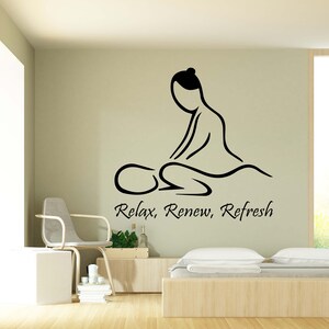 Pegatina de pared de spa Pegatina de pared de spa Ventana de arte de pared de spa Calcomanía de spa Citas de calcomanía de vinilo Carta de pared de pared de spa Diseño de pared SPA0009