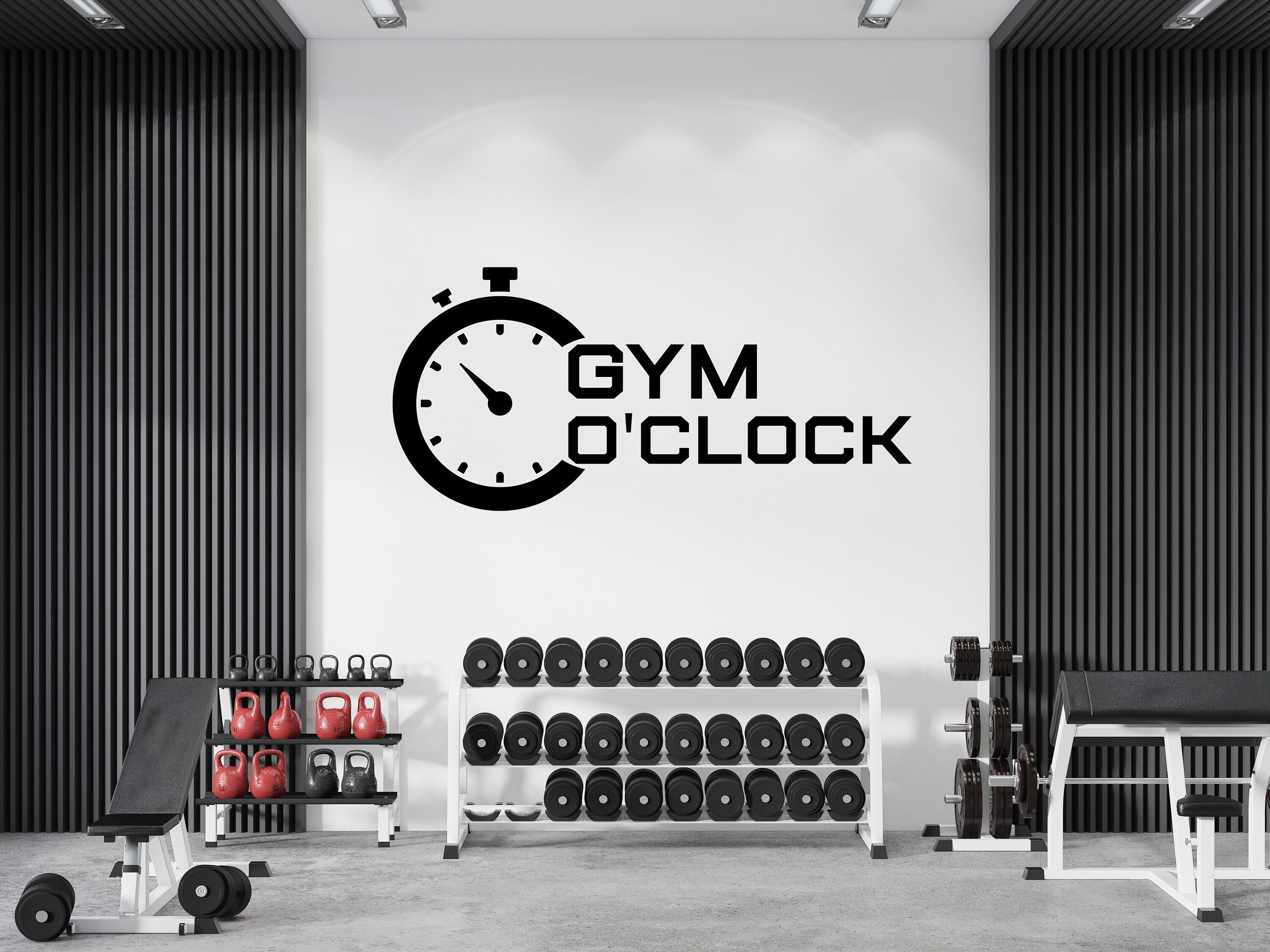 Gym O'clock,gym Wall Decal, Motivational Gym Quotes, Gym Wall Art, Home Gym Decor, Vinyl