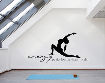 Yoga Wall Decal Yoga Wall Sticker Yoga Wall Art Yoga Wall Decor Gym Wall Decal Gym Wall Sticker Gym Wall Art Meditation Decal YO0002