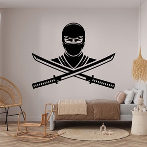 Ninja Wall Decal Ninja Wall Sticker Ninja Wall Decal Ninja Wall Art Ninja Wall Decor Assasin Wall Decal Asian Ninja Decor NI0005