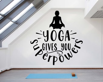 Yoga Decalcomania della parete Yoga Wall Sticker Yoga Wall Art Yoga Decorazione della parete Palestra Decalcomania della parete Palestra Wall Sticker Palestra Wall Art Meditazione Decal YO0042