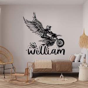 Motorcycle Wall Decal Motorcycle Wall Sticker Motorcycle Wall Art Boys Wall Decal Personalized Wall Decal Window Decal BOY0005