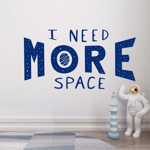 Calcomanía de pared de astronauta, pegatina de pared de astronauta, calcomanía de vinilo para pared de niño, arte de pared BY0023