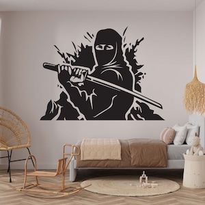Ninja Wall Decal Ninja Wall Sticker Ninja Wall Decal Ninja Wall Art Ninja Wall Decor Assasin Wall Decal Asian Ninja Decor NI0004