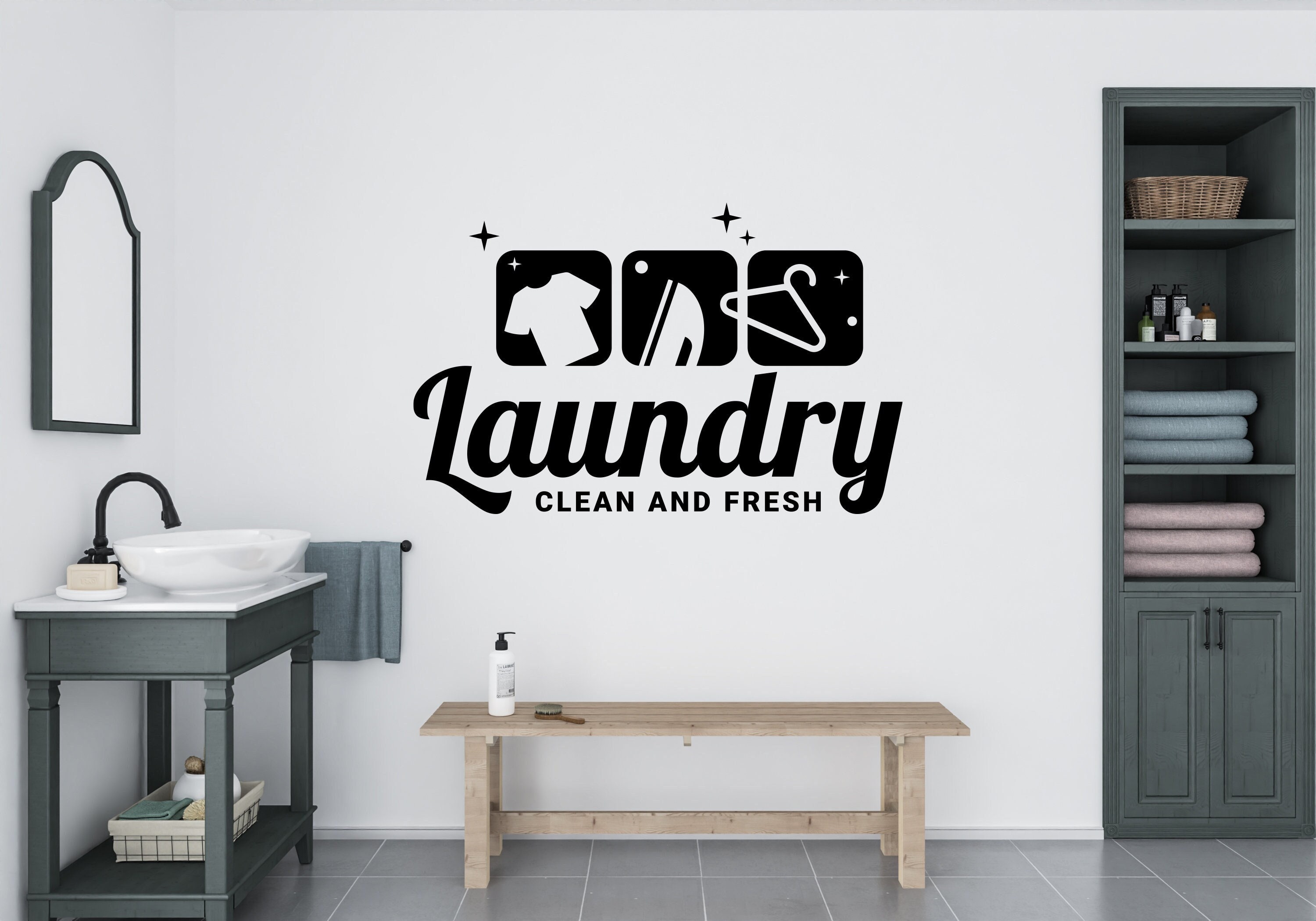 Laundry Wall Decal,laundry Wall Sticker,washing Machine Decal,shop ...