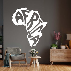 Africa Wall Decal Africa Wall Sticker Africa Map Wall Decal African Girl Wall Decal Vinyl Letter Vinyl Decal Window Sticker AF0003