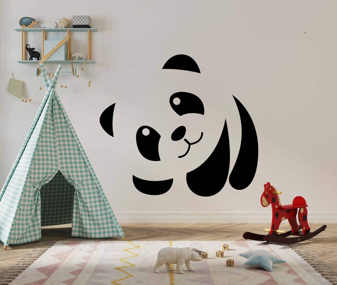 Panda Wall Decal Panda Wall Sticker Panda Wall Decor Nursery Wall Decal