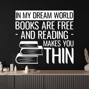 Calcomanía de pared con cita de libro, decoración de pared para amantes de los libros, arte de pared con libros, calcomanía de pared con citas, calcomanía de pared con libros, letra de vinilo, calcomanía para ventana BK0001