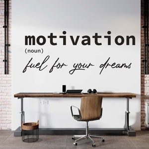 Calcomanía de pared con citas, calcomanía de pared con citas, arte de pared con citas, citas motivacionales, calcomanía de vinilo con citas para la oficina, calcomanía de vinilo con letras TW0113