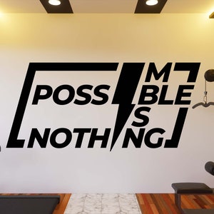 Calcomanía de pared de gimnasio, pegatina de pared de gimnasio, arte de pared de gimnasio, letra de vinilo, calcomanía de vinilo con citas de gimnasio, pegatina de pared de gimnasio, calcomanía de ventana GY0146