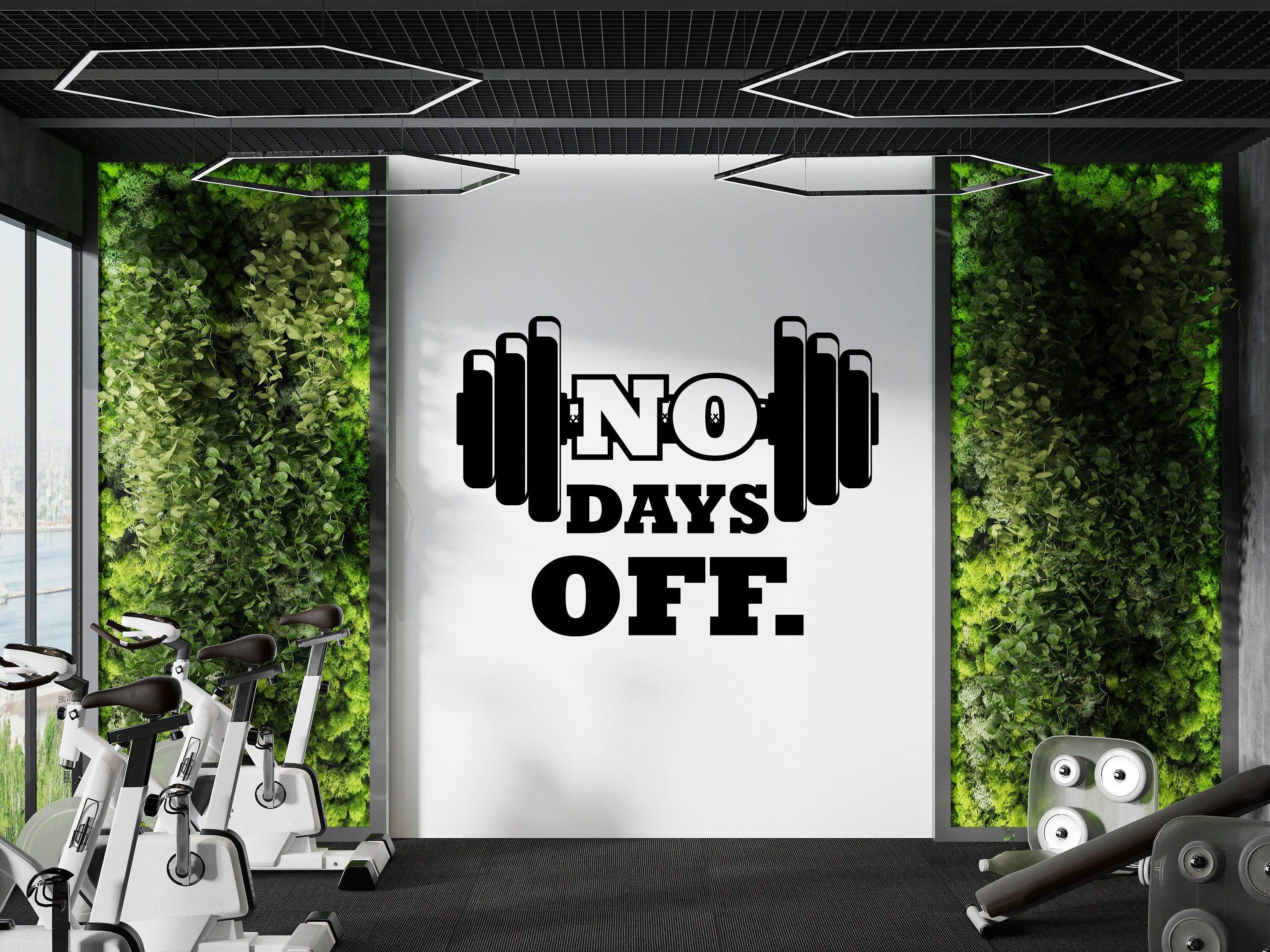 No Days Off, Gym Wall Decal, Motivational Gym Quotes, Gym Wall Art ...